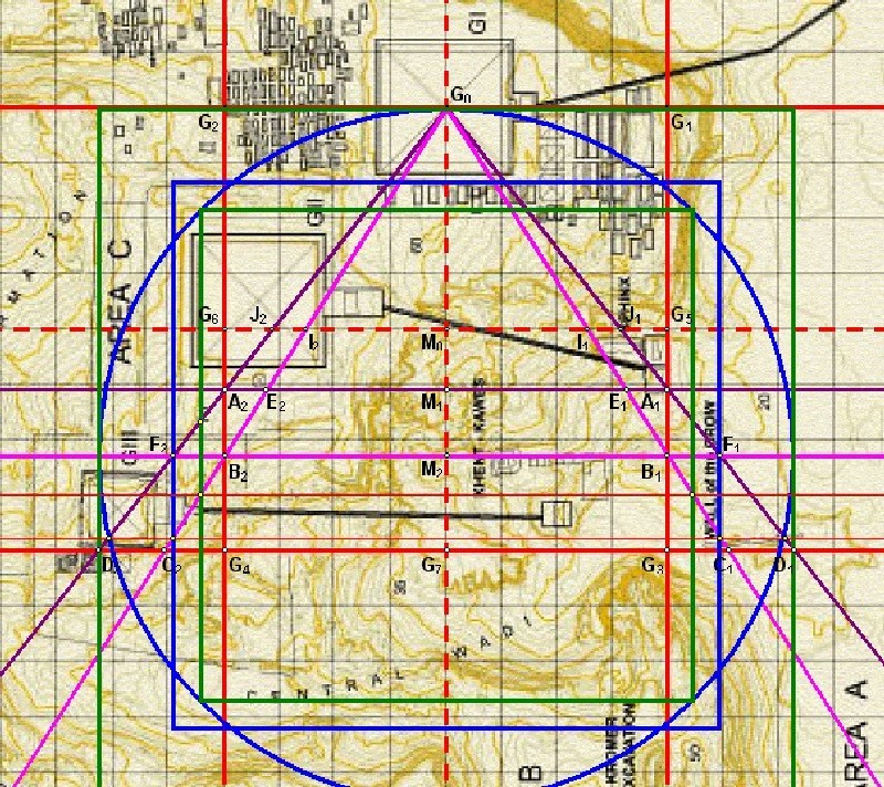 Die Quadratur 2.1 in der Karte von Mark Lehner